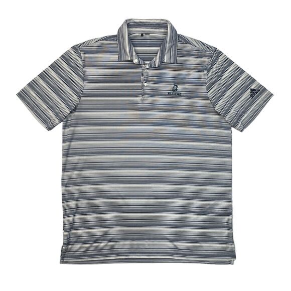 Adidas Shirt Mens XL White Blue Heather Snap Golf Polo 4-Way Stretch Biltmore - Picture 1 of 15